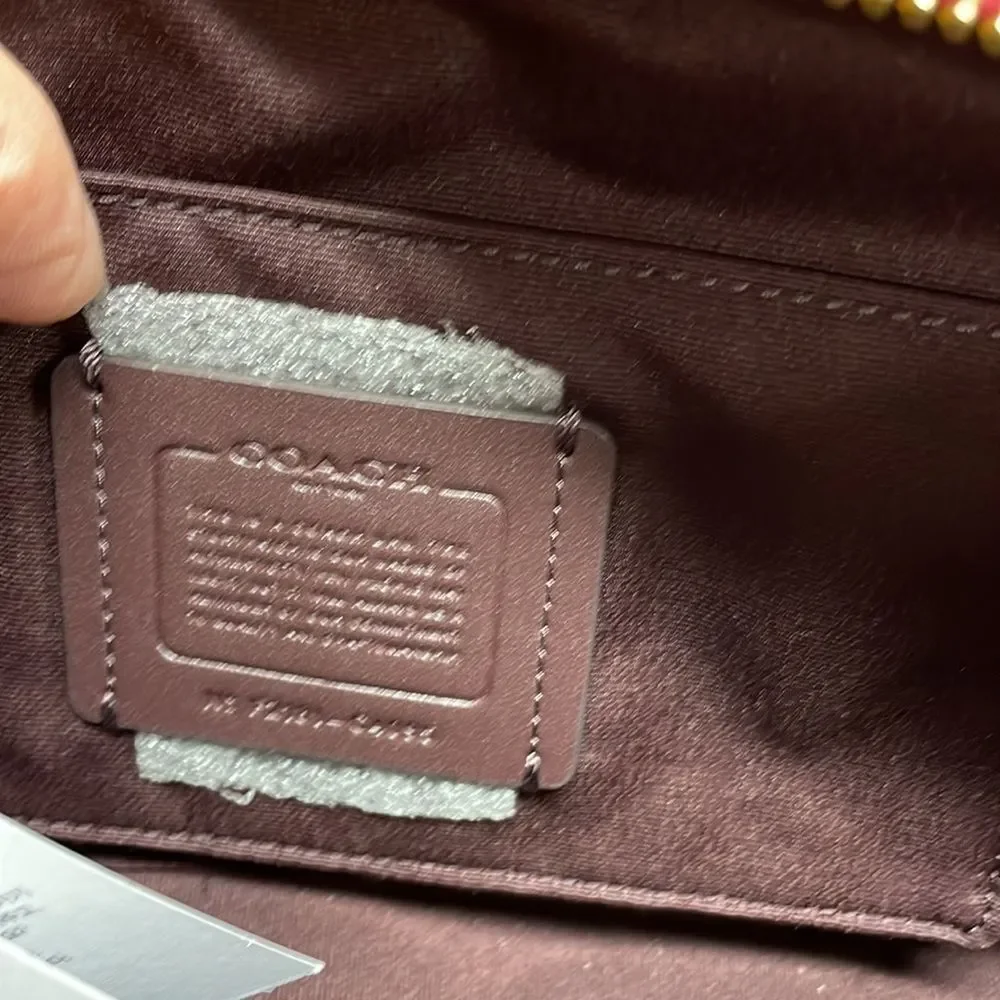 Coach Red Court Crossbody With Ruching Bag - Picture 8 of 10